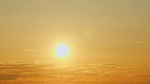 Panoramic view. Sunset sky with condensation trail. Dramatic warm near and far Stock Footage 211644890