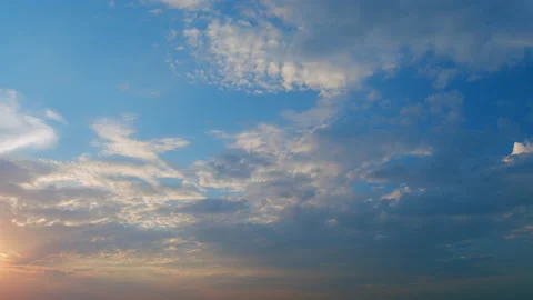 Panoramic view. Sunset sky with condensation trail. Dramatic warm near and far Stock Footage 217750507