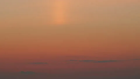 Panoramic view. Sunset sky with condensation trail. Dramatic warm near and far Stock Footage 219282865