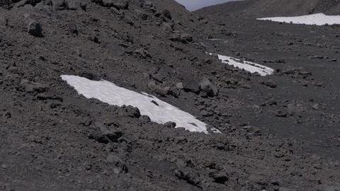 Panoramic view of the surface of the volcano Etna. Sicily, Italy. Stock Footage 113263554
