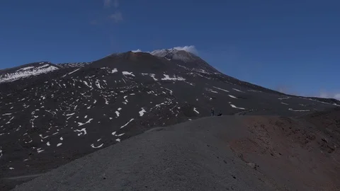Panoramic view of the surface of the volcano Etna. Sicily, Italy. Video stock 113263620