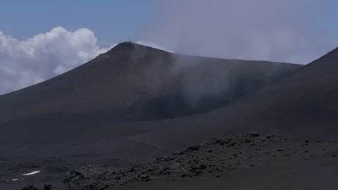 Panoramic view of the surface of the volcano Etna. Sicily, Italy. Stock Footage 113263676
