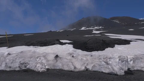 Panoramic view of the surface of the volcano Etna. Sicily, Italy. Stock Footage 113263741