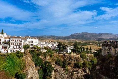 Panoramic view on surrounding mountains from Gate of Carlos V Stock Photos