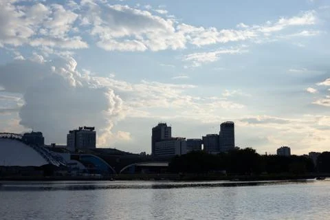 Panoramic view of the Svisloch river Stock Photos