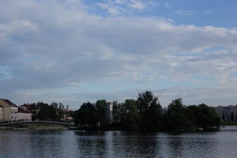 Panoramic view of the Svisloch river Stock Photos