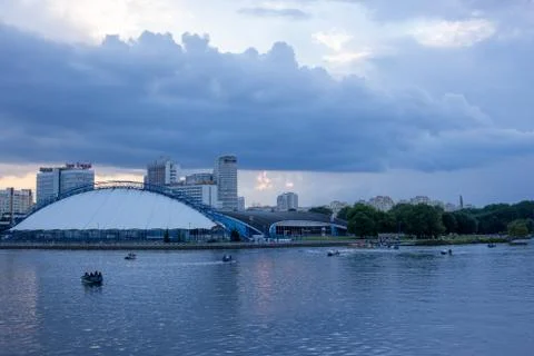 Panoramic view of the Svisloch river Stock Photos