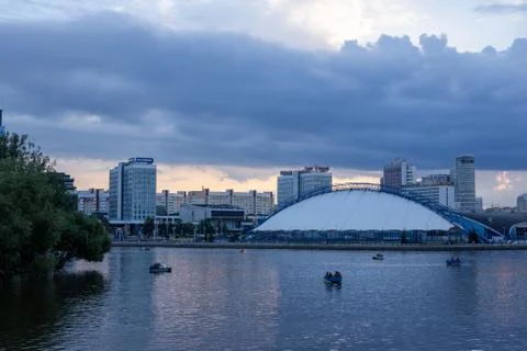 Panoramic view of the Svisloch river Stock Photos