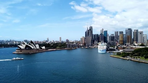 Panoramic view of Sydney Harbour Circular Quay Stock Footage 124291146