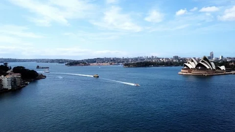 Panoramic view of Sydney Harbour Circular Quay Stock Footage 124291237