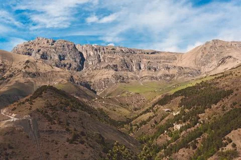 Panoramic view of Table Mountain in Ingushetia, Russia Foto stock