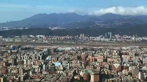Panoramic View from Taipei 101 (4 Jan 2020) Stock Footage 344689504