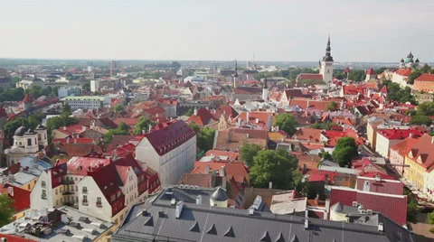 Panoramic View of Tallinn Stock Footage