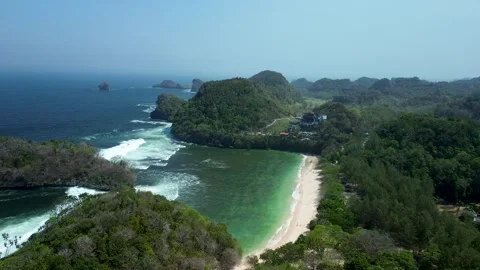 Panoramic View of Teluk Asmara Shoreline Malang August 3 2026 Video stock 342051063