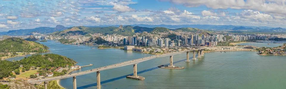 Panoramic view of the third bridge in high resolution, connection between ".. Stock Photos