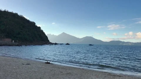 Panoramic view of Tien Sa beach, Da Nang in a beautiful peaceful sunny evening Stock Footage 143990155