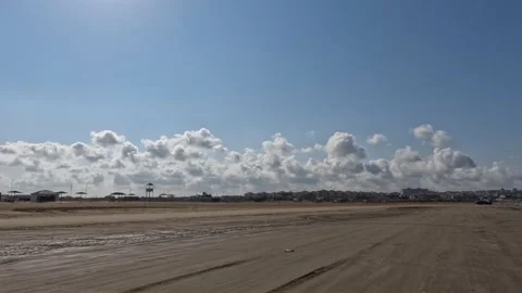 Panoramic view of timelaps clouds moving over the city Stock Footage 219195590