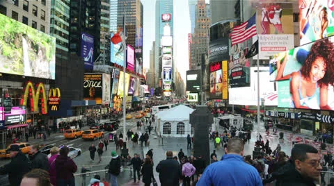 Panoramic View of Times Square, Manhattan, New York Stock Footage 24193083