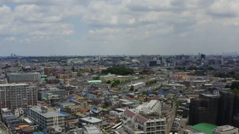 Panoramic view of Tokyo from a drone_03 Stock Footage 133213861