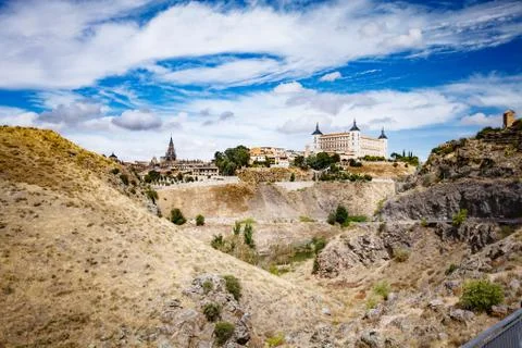 Panoramic view of Toledo Spain on a summer day Stock Photos