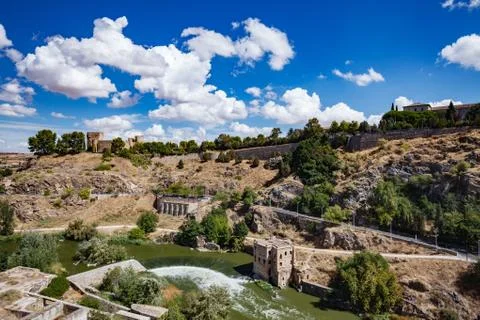 Panoramic view of Toledo Spain on a summer day Stock Photos