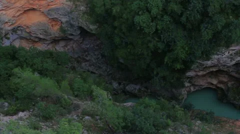 Panoramic View From The Top Of The Canyon And Mountain River Stock Footage 62234692