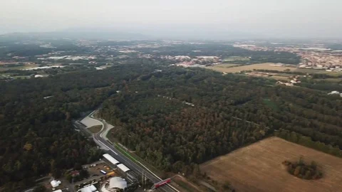 Panoramic view from the top of the Monza's circuit Stock Footage 79465047