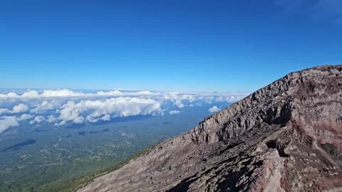 Panoramic view from the top of Mount Agung, Bali, Indonesia. Stock Footage 280186754