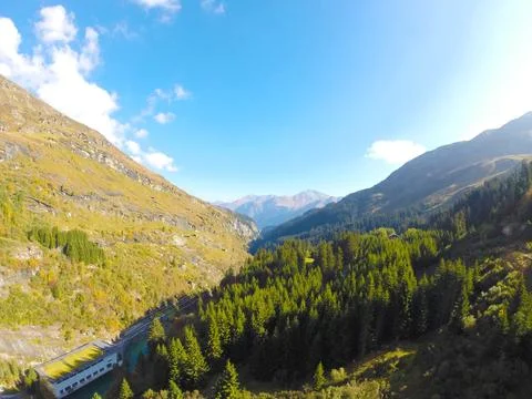 Panoramic view from the top of a mountain full of green vegetation. ecologi.. Stock Photos
