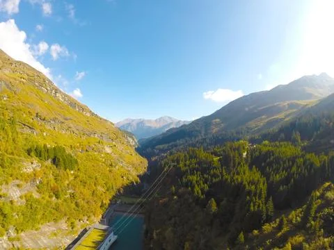 Panoramic view from the top of a mountain full of green vegetation. ecologi.. Foto stock