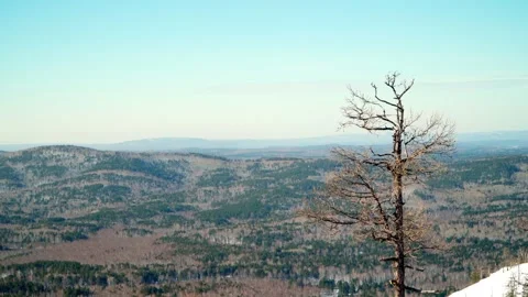 Panoramic view from the top of the mountain to the mountainous area. Stock Footage 265740483