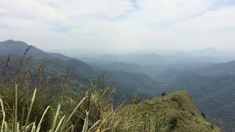 Panoramic view from the top of the mountain Small Adams Peak Sri Lanka Stock-Footage 71610456
