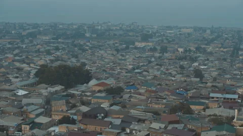 Panoramic view from the top of the oldest Russian town Derbent Dagestan Stock Footage 68453629