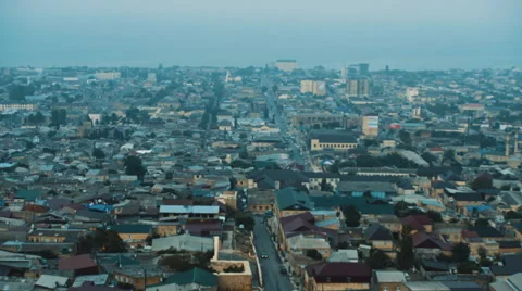 Panoramic view from the top of the oldest Russian town Derbent Dagestan Stock Footage 68454381