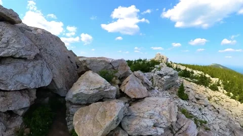 Panoramic view from the top of the Zyuratkul mountain range in the Southern Ural Stock Footage 325355708