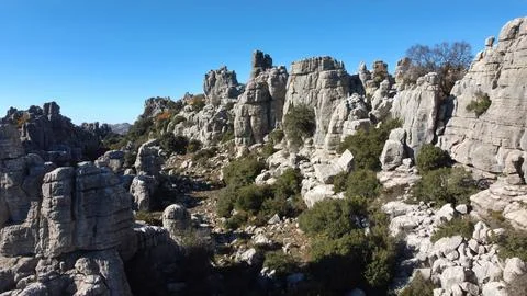 Panoramic View of Torcal de Antequera's Karst Landscape Stock Photos