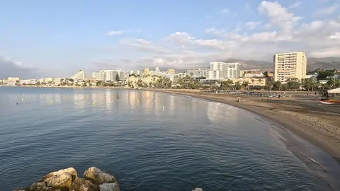 Panoramic view of Torre Bermeja beach Stock Footage 285949881