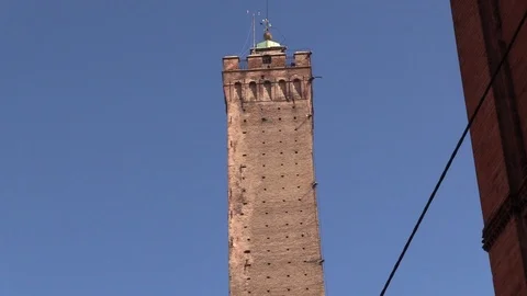 Panoramic view of "Torre degli Asinelli" Bologna Italy Stock Footage 106205247