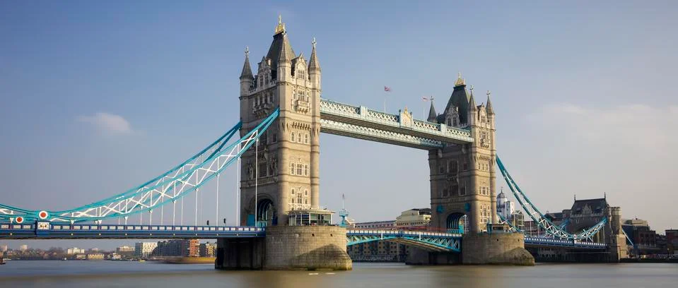 Panoramic view of Tower Bridge Stock Photos