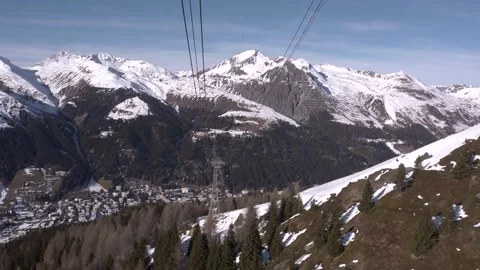 Panoramic view of the town of Davos. Stock Footage 286345289