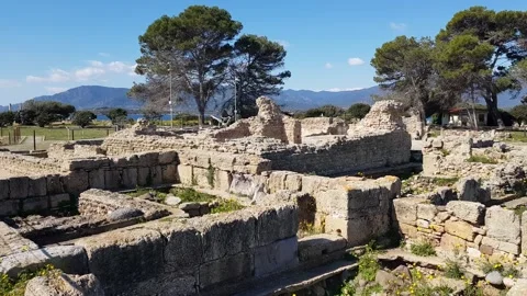 Panoramic view of the town of Nora, Sardinia Stock Footage 201737591