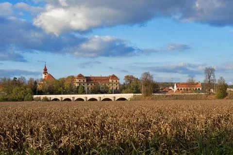Panoramic view of the town of Postoloprty. Stock Photos