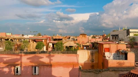 Panoramic view of traditional terracotta rooftops. 스톡 동영상 332132251