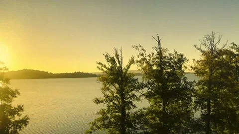 Panoramic View From a Train over Lake Zug and Landscape with Tree and Mountain Stock Footage 318254564