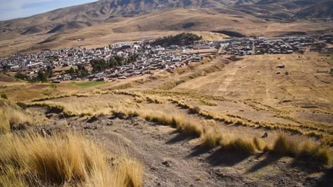 Panoramic view of trees, city and mountains Stock Footage 293094759