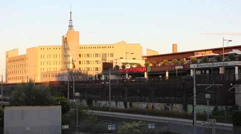 A panoramic view of the tribunal in Vicenza Stock Footage 68038254