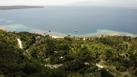 Panoramic View of Tropical Island Stock Footage
