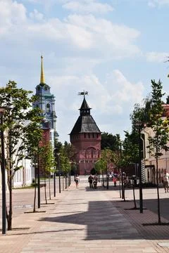 Panoramic view of the Tula Kremlin. Stock Photos