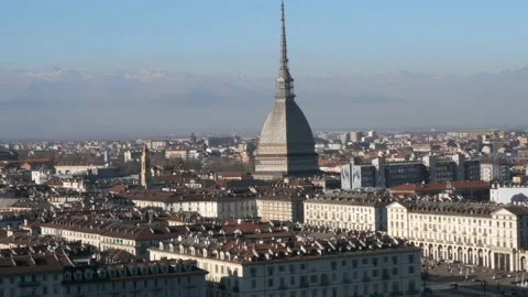 PANORAMIC VIEW AT TURIN CITY CENTRE Stock Footage 170247371