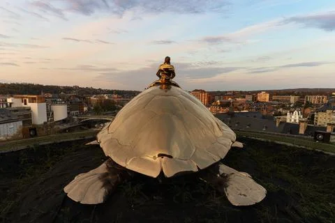 Panoramic view from the turtle statue Stock Photos